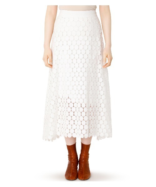 LE CIEL BLEU（ルシェルブルー）の「Dot Lace Flare Skirt（スカート・レディース・ブラック/パープル/オフホワイト・38/36/34）」の17枚目の写真