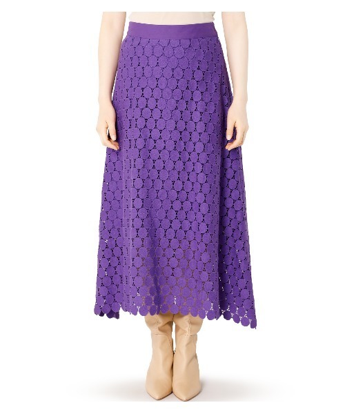 LE CIEL BLEU（ルシェルブルー）の「Dot Lace Flare Skirt（スカート・レディース・ブラック/パープル/オフホワイト・38/36/34）」の21枚目の写真