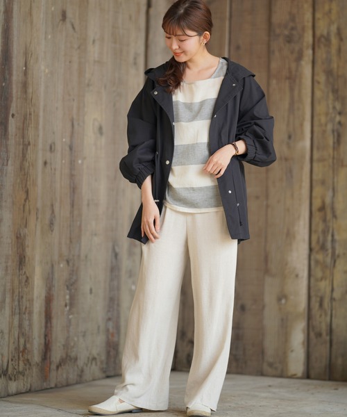 rps（アールピーエス）の「綿麻ボーダーブラウス（シャツ/ブラウス・レディース・チャコールグレー/ベージュ/パープル/イエロー/ブルー/グリーン・M）」の7枚目の写真