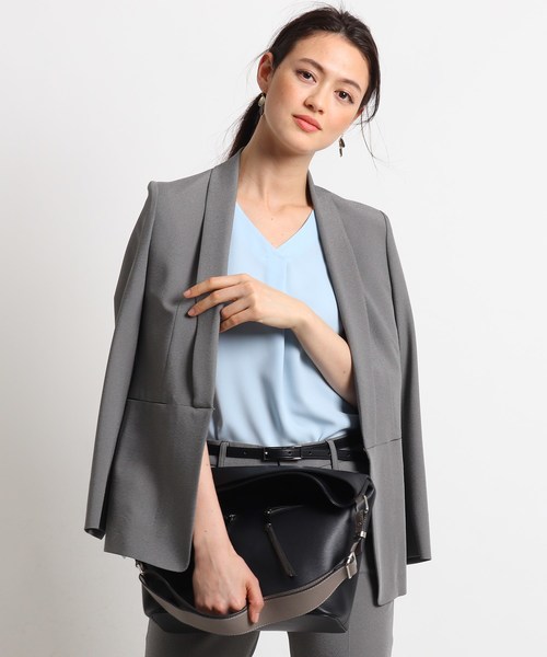 INDIVI（インディヴィ）の「◇【ハンドウォッシュ】タキシードカラー風  