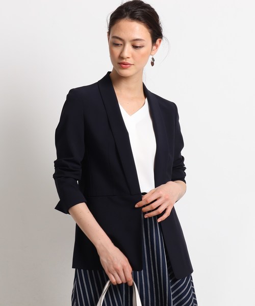 INDIVI（インディヴィ）の「◇【ハンドウォッシュ】タキシードカラー風  