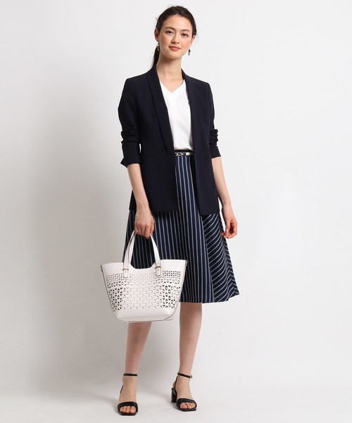 INDIVI（インディヴィ）の「◇【ハンドウォッシュ】タキシードカラー風  