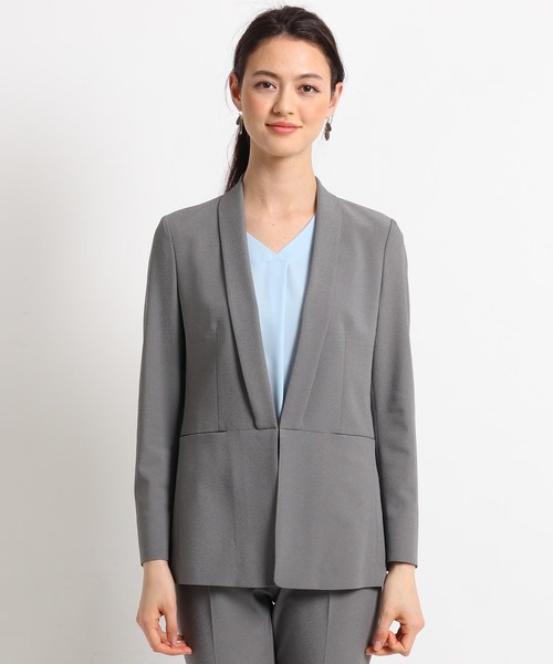 INDIVI（インディヴィ）の「◇【ハンドウォッシュ】タキシードカラー風  