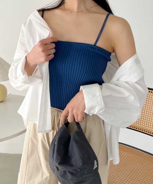 CLEA(クレア)の「【全23色】ダブルストラップ スクエア リブ キャミソール(キャミソール・レディース・ホワイト/ブラック/アイボリー/ミント/ブラウン/ピンク/サックスブルー/ベージュ/グレイッシュベージュ/カーキ/イエロー/オレンジ/ピンク系その他/ライトグリーン/パープル/ライトブルー/ライトグレー/グレー系その他/マスタード/グリーン系その他/グリーン/ブルー/チャコールグレー/ブラック系その他/ライラック・FREE)」の18枚目の写真