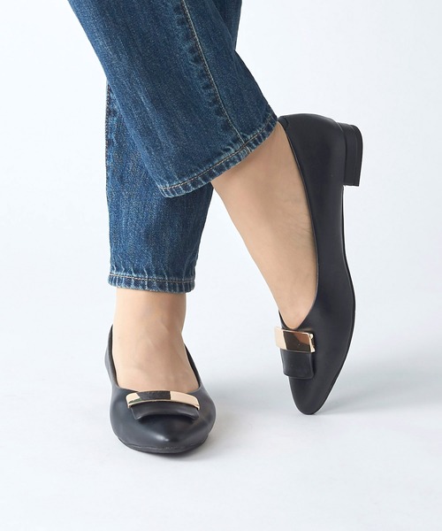 coca(ANDEX shoes product)(コカ)の「coca / コカ バックル飾り付き ローヒール パンプス 120033(パンプス・レディース・ブラック/ベージュ/ブラック系その他/グレー・23.5cm/24.5cm/23.0cm/24.0cm/22.5cm/22.0cm)」の2枚目の写真