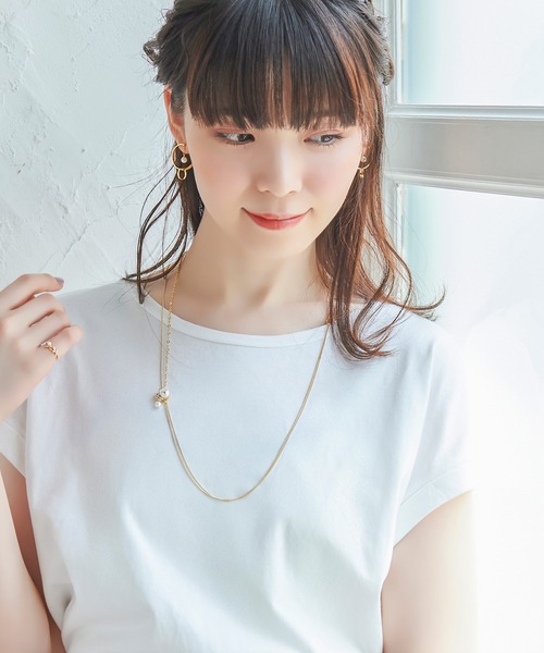 Phoebe（フィービィー）の「【長さ調節可能】2wayアレンジパールラリエットネックレス/最大全長:70cm（ネックレス・レディース・ゴールド/ピンクゴールド・FREE）」の9枚目の写真