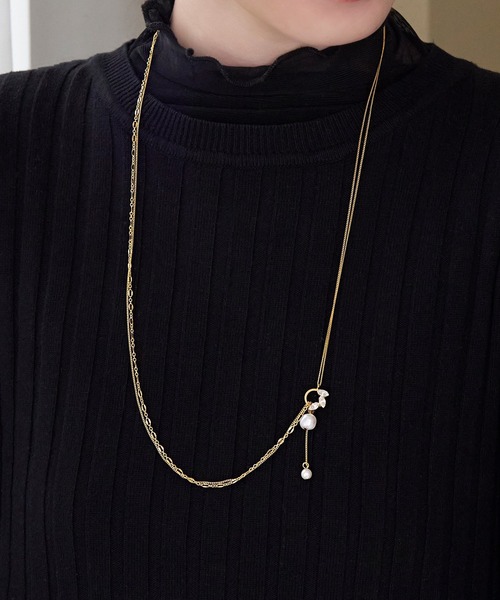 Phoebe（フィービィー）の「【長さ調節可能】2wayアレンジパールラリエットネックレス/最大全長:70cm（ネックレス・レディース・ゴールド/ピンクゴールド・FREE）」の10枚目の写真