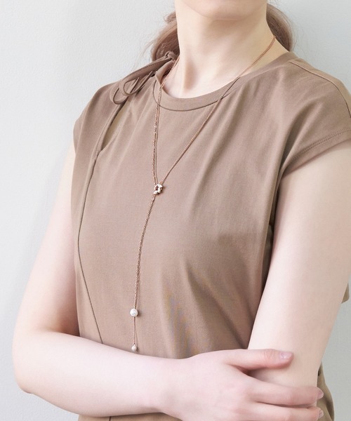 Phoebe（フィービィー）の「【長さ調節可能】2wayアレンジパールラリエットネックレス/最大全長:70cm（ネックレス・レディース・ゴールド/ピンクゴールド・FREE）」の5枚目の写真