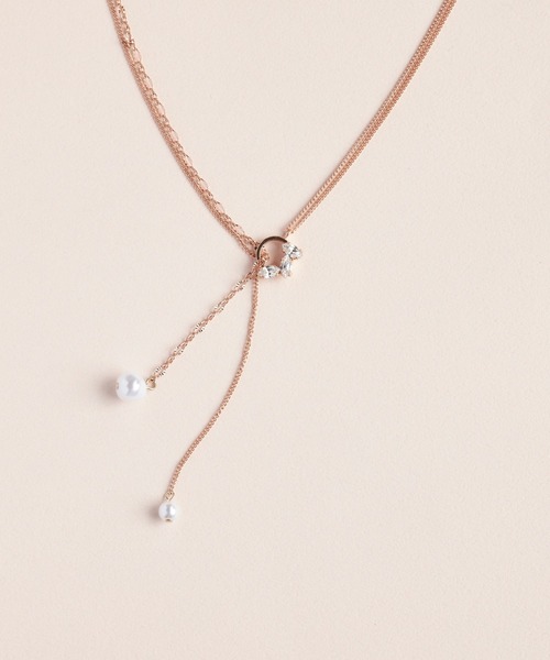 Phoebe（フィービィー）の「【長さ調節可能】2wayアレンジパールラリエットネックレス/最大全長:70cm（ネックレス・レディース・ゴールド/ピンクゴールド・FREE）」の7枚目の写真