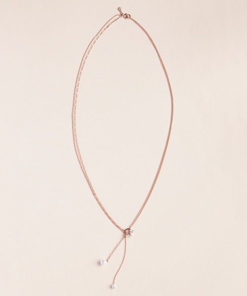 Phoebe（フィービィー）の「【長さ調節可能】2wayアレンジパールラリエットネックレス/最大全長:70cm（ネックレス・レディース・ゴールド/ピンクゴールド・FREE）」の8枚目の写真