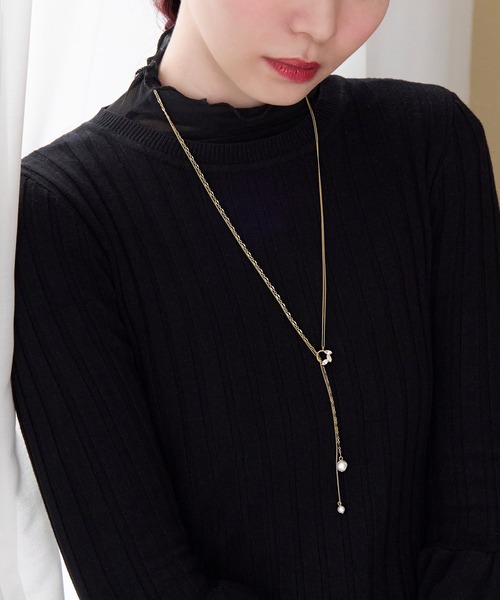 Phoebe（フィービィー）の「【長さ調節可能】2wayアレンジパールラリエットネックレス/最大全長:70cm（ネックレス・レディース・ゴールド/ピンクゴールド・FREE）」の11枚目の写真