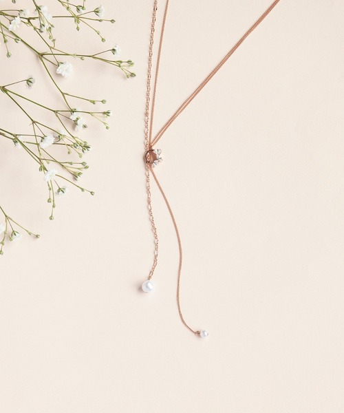 Phoebe（フィービィー）の「【長さ調節可能】2wayアレンジパールラリエットネックレス/最大全長:70cm（ネックレス・レディース・ゴールド/ピンクゴールド・FREE）」の12枚目の写真