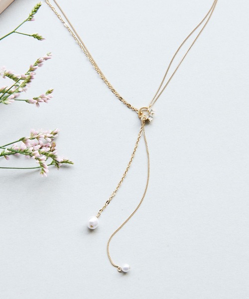 Phoebe（フィービィー）の「【長さ調節可能】2wayアレンジパールラリエットネックレス/最大全長:70cm（ネックレス・レディース・ゴールド/ピンクゴールド・FREE）」の13枚目の写真