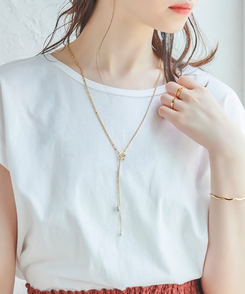 Phoebe(フィービィー)の「【長さ調節可能】2wayアレンジパールラリエットネックレス/最大全長:70cm(ネックレス・レディース・ゴールド/ピンクゴールド・FREE)」の9枚目の写真