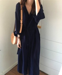 長袖シャツワンピース