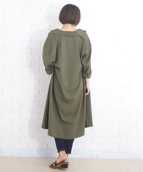 Amulet(アミュレット)の「長袖シャツワンピース(シャツワンピース・レディース・グリーン/ブラック/ベージュ/ネイビー/ブラウン・M/L/XL)」の15枚目の写真