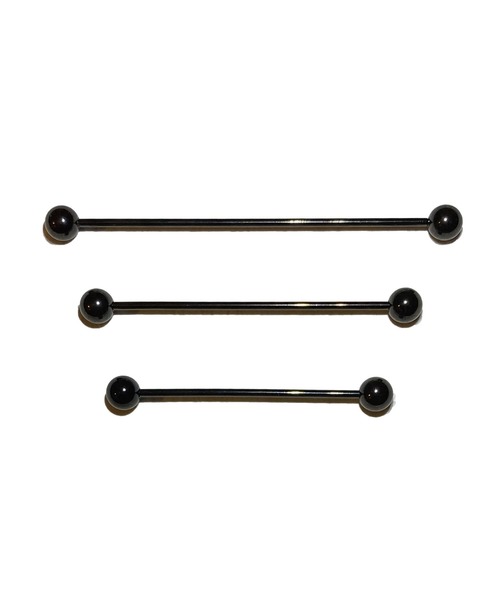 MORPH(モルフ)の「MORPH モルフ バーベルボディーピアス 16ゲージ 6mm~18mm(ピアス(片耳用)・メンズ・ブラック・30/32/34/36/38/40/42/44/46/48/50)」の3枚目の写真