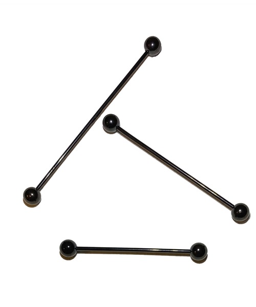 MORPH(モルフ)の「MORPH モルフ バーベルボディーピアス 16ゲージ 6mm~18mm(ピアス(片耳用)・メンズ・ブラック・30/32/34/36/38/40/42/44/46/48/50)」の4枚目の写真
