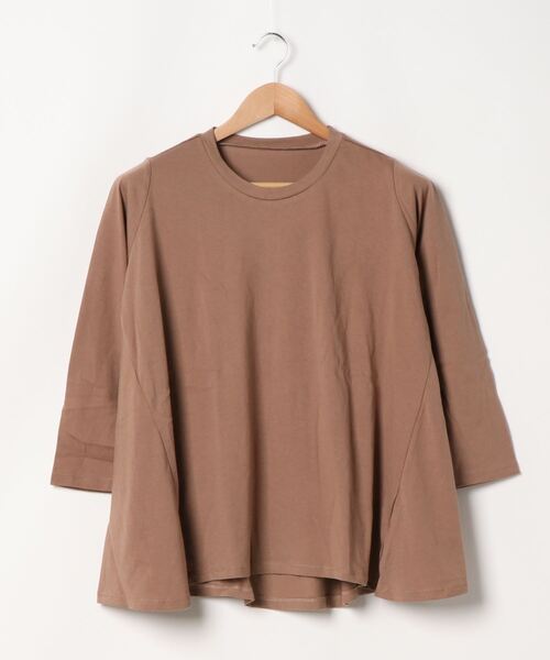 KOBE LETTUCE(コウベレタス)の「綿100%バックフレアTシャツトップス(Tシャツ/カットソー・レディース・ベージュ/カーキ/ピンク系その他/チャコール・FREE)」の4枚目の写真