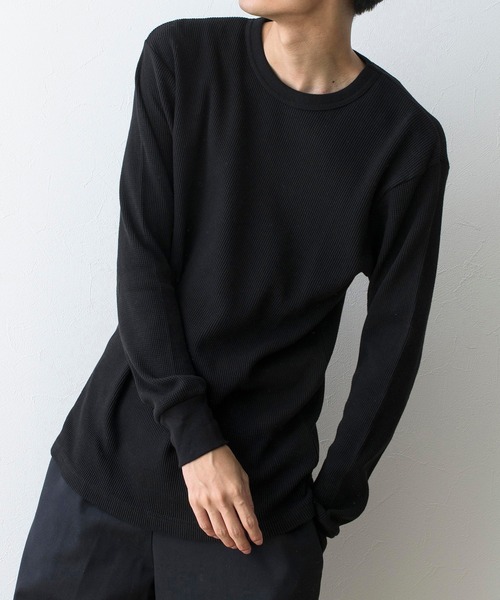 Healthknit(ヘルスニット)の「嬉しい抗菌防臭&吸汗速乾機能付き!【Healthknit】ファンクショナルワッフル ロングスリーブTシャツ /1204(Tシャツ/カットソー・メンズ・ブラック/ベージュ/ホワイト・S/M/L)」の14枚目の写真