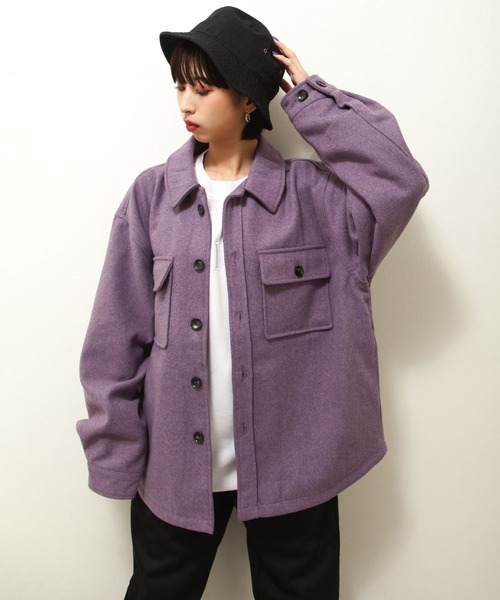 ZIP FIVE（ジップファイブ）の「【ZIP FIVE】メルトン　オーバーサイズCPOビッグジャケット（ブルゾン・メンズ・キャメル/ダークブラウン/ネイビー/ブラック/グレー系/チャコール/パープル/ブルー/グリーン・LARGE/MEDIUM/X-LARGE）」の8枚目の写真