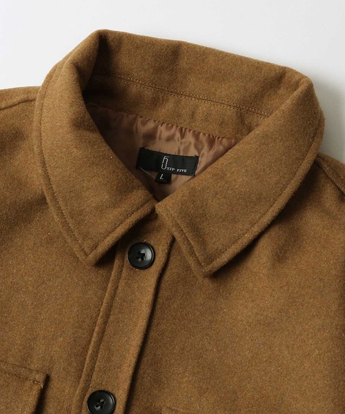 ZIP FIVE（ジップファイブ）の「【ZIP FIVE】メルトン　オーバーサイズCPOビッグジャケット（ブルゾン・メンズ・キャメル/ダークブラウン/ネイビー/ブラック/グレー系/チャコール/パープル/ブルー/グリーン・LARGE/MEDIUM/X-LARGE）」の10枚目の写真