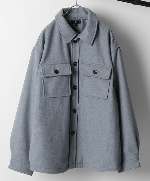 ZIP FIVE（ジップファイブ）の「【ZIP FIVE】メルトン　オーバーサイズCPOビッグジャケット（ブルゾン・メンズ・キャメル/ダークブラウン/ネイビー/ブラック/グレー系/チャコール/パープル/ブルー/グリーン・LARGE/MEDIUM/X-LARGE）」の22枚目の写真