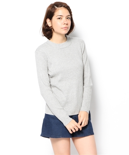 CIAOPANIC(チャオパニック)の「【Ciaopanic】リブハイネックプルオーバー(Tシャツ/カットソー・レディース・グレー/ブラック/レッド/オフホワイト・FREE)」の3枚目の写真