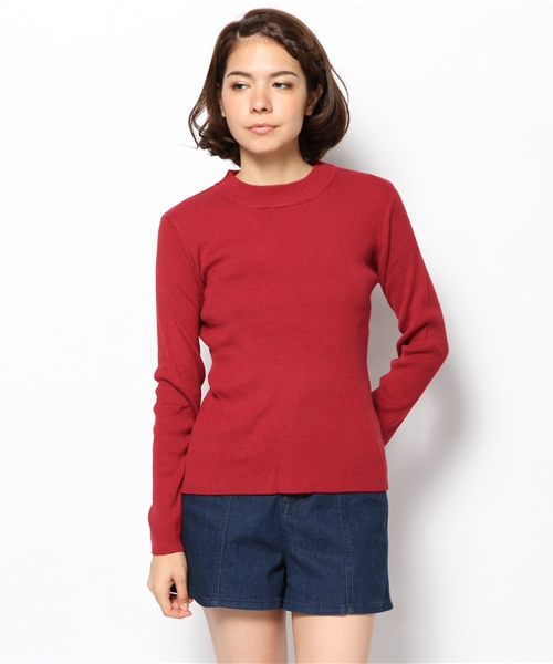 CIAOPANIC(チャオパニック)の「【Ciaopanic】リブハイネックプルオーバー(Tシャツ/カットソー・レディース・グレー/ブラック/レッド/オフホワイト・FREE)」の4枚目の写真