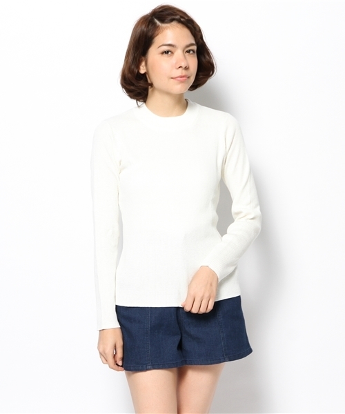 CIAOPANIC(チャオパニック)の「【Ciaopanic】リブハイネックプルオーバー(Tシャツ/カットソー・レディース・グレー/ブラック/レッド/オフホワイト・FREE)」の2枚目の写真