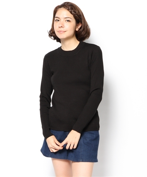 CIAOPANIC(チャオパニック)の「【Ciaopanic】リブハイネックプルオーバー(Tシャツ/カットソー・レディース・グレー/ブラック/レッド/オフホワイト・FREE)」の1枚目の写真