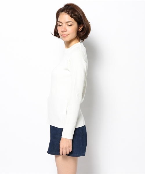 CIAOPANIC(チャオパニック)の「【Ciaopanic】リブハイネックプルオーバー(Tシャツ/カットソー・レディース・グレー/ブラック/レッド/オフホワイト・FREE)」の6枚目の写真