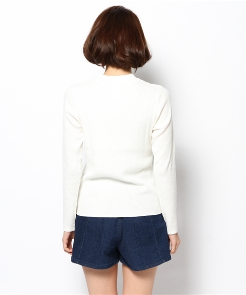 CIAOPANIC(チャオパニック)の「【Ciaopanic】リブハイネックプルオーバー(Tシャツ/カットソー・レディース・グレー/ブラック/レッド/オフホワイト・FREE)」の7枚目の写真