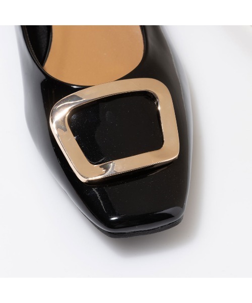 EVOL（イーボル）の「晴雨兼用【EVOL】スクエアモチーフパンプス IQ9452（レインシューズ・レディース・ブラック/ベージュ/アイボリー/ブラック×ブラック・22.5cm/23.5cm/24.5cm/23.0cm/24.0cm/25.0cm）」の7枚目の写真