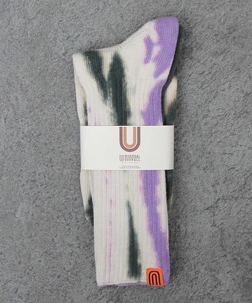 UNIVERSAL OVERALL（ユニバーサルオーバーオール）の「むら染め リブクルーソックス（ソックス/靴下・メンズ・ブラック/ネイビー/イエロー/オレンジ/パープル/グレー/カーキ/オレンジ系その他/ブルー/ミント・FREE）」の7枚目の写真