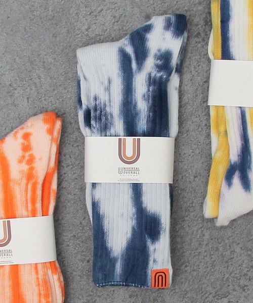 UNIVERSAL OVERALL（ユニバーサルオーバーオール）の「むら染め リブクルーソックス（ソックス/靴下・メンズ・ブラック/ネイビー/イエロー/オレンジ/パープル/グレー/カーキ/オレンジ系その他/ブルー/ミント・FREE）」の5枚目の写真