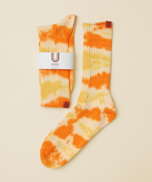 UNIVERSAL OVERALL（ユニバーサルオーバーオール）の「むら染め リブクルーソックス（ソックス/靴下・メンズ・ブラック/ネイビー/イエロー/オレンジ/パープル/グレー/カーキ/オレンジ系その他/ブルー/ミント・FREE）」の10枚目の写真