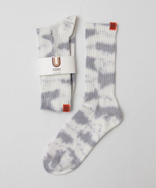 UNIVERSAL OVERALL（ユニバーサルオーバーオール）の「むら染め リブクルーソックス（ソックス/靴下・メンズ・ブラック/ネイビー/イエロー/オレンジ/パープル/グレー/カーキ/オレンジ系その他/ブルー/ミント・FREE）」の2枚目の写真