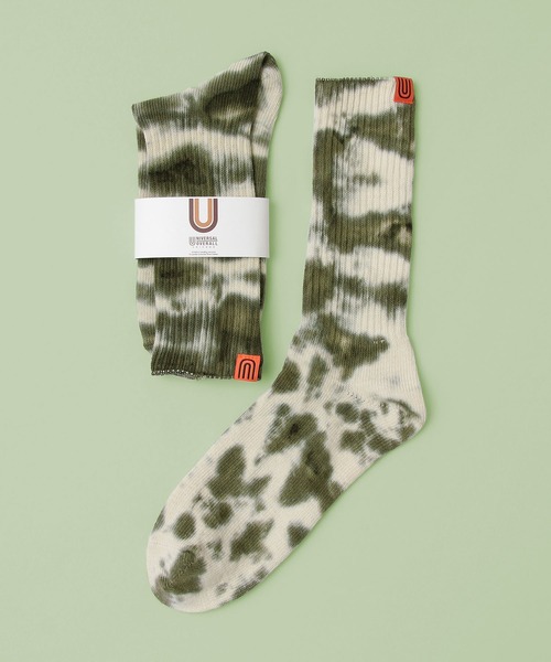 UNIVERSAL OVERALL（ユニバーサルオーバーオール）の「むら染め リブクルーソックス（ソックス/靴下・メンズ・ブラック/ネイビー/イエロー/オレンジ/パープル/グレー/カーキ/オレンジ系その他/ブルー/ミント・FREE）」の3枚目の写真