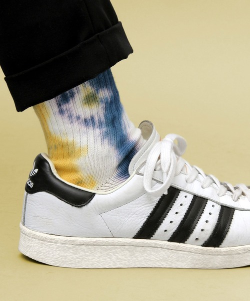 UNIVERSAL OVERALL（ユニバーサルオーバーオール）の「むら染め リブクルーソックス（ソックス/靴下・メンズ・ブラック/ネイビー/イエロー/オレンジ/パープル/グレー/カーキ/オレンジ系その他/ブルー/ミント・FREE）」の8枚目の写真