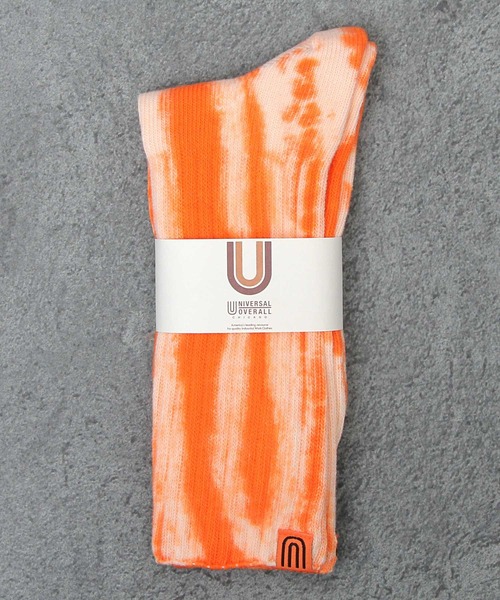 UNIVERSAL OVERALL（ユニバーサルオーバーオール）の「むら染め リブクルーソックス（ソックス/靴下・メンズ・ブラック/ネイビー/イエロー/オレンジ/パープル/グレー/カーキ/オレンジ系その他/ブルー/ミント・FREE）」の9枚目の写真