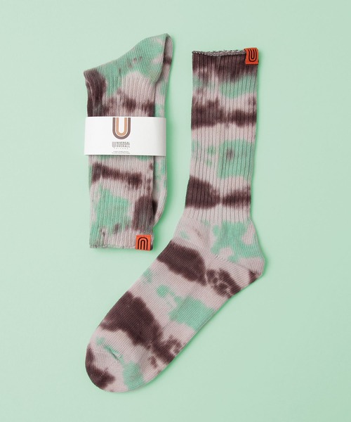 UNIVERSAL OVERALL（ユニバーサルオーバーオール）の「むら染め リブクルーソックス（ソックス/靴下・メンズ・ブラック/ネイビー/イエロー/オレンジ/パープル/グレー/カーキ/オレンジ系その他/ブルー/ミント・FREE）」の4枚目の写真