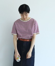 PAR ICI（パーリッシィ）の「ボーダー配色バインダー 半袖Tシャツ（Tシャツ/カットソー）」