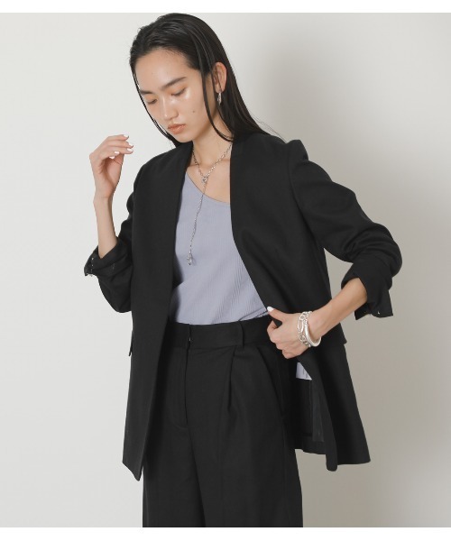 crie conforto｜ノーカラーベルトジャケット | Rakuten Fashion