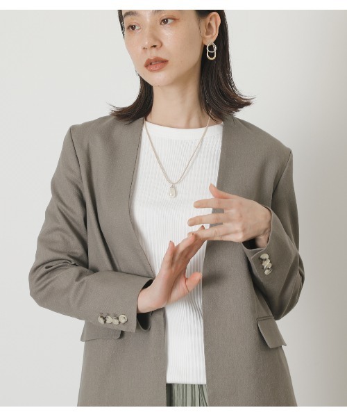 crie conforto｜ノーカラーベルトジャケット | Rakuten Fashion