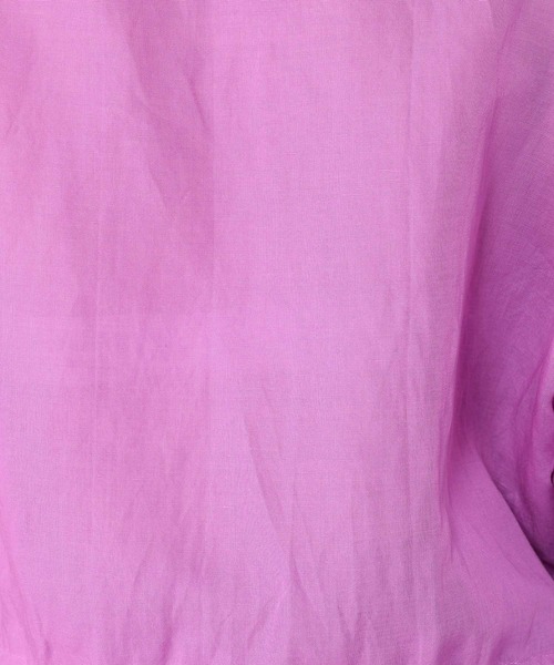 studio CLIP（スタディオクリップ）の「《Natural by studio CLIP》リネン混リボンチュニック（シャツ/ブラウス・レディース・ブラック/オフホワイト/ピンク・FREE）」の6枚目の写真