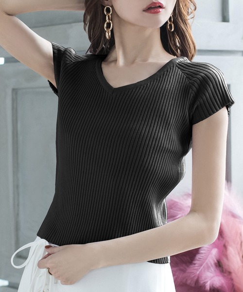 Julia Boutique(ジュリアブティック)の「2WAYネックリブニットトップス/21002(ニット/セーター・レディース・ベージュ系その他/ピンクベージュ/ラベンダー/ブラック/ベージュ・ONE)」の2枚目の写真