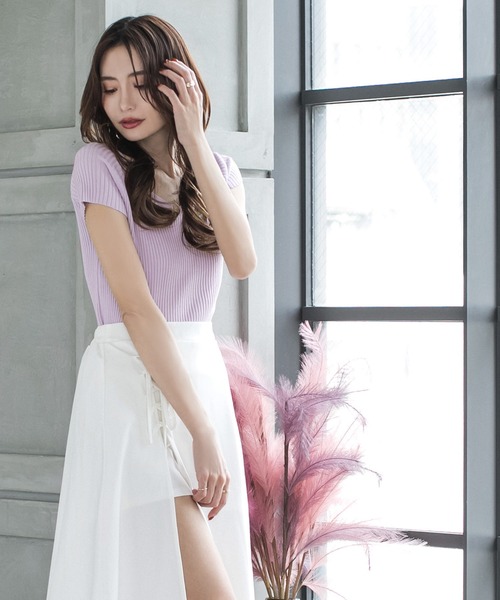 Julia Boutique(ジュリアブティック)の「2WAYネックリブニットトップス/21002(ニット/セーター・レディース・ベージュ系その他/ピンクベージュ/ラベンダー/ブラック/ベージュ・ONE)」の16枚目の写真