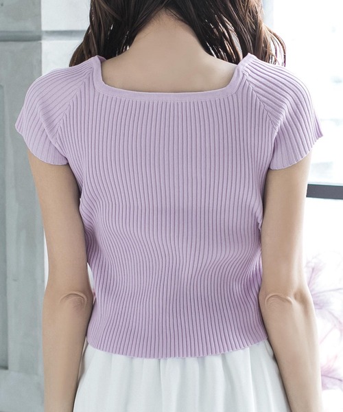Julia Boutique(ジュリアブティック)の「2WAYネックリブニットトップス/21002(ニット/セーター・レディース・ベージュ系その他/ピンクベージュ/ラベンダー/ブラック/ベージュ・ONE)」の7枚目の写真