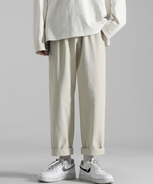 ACT(アクト)の「【ACT -fascination design-】ウエストゴム ワンポイントワイドチノパン(チノパンツ・メンズ・ホワイト/ブラック/ベージュ/カーキ・M/L/XL)」の2枚目の写真